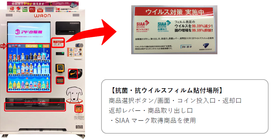 AEON Delight / Antibacterial and antiviral film attached to 24,000 vending machines